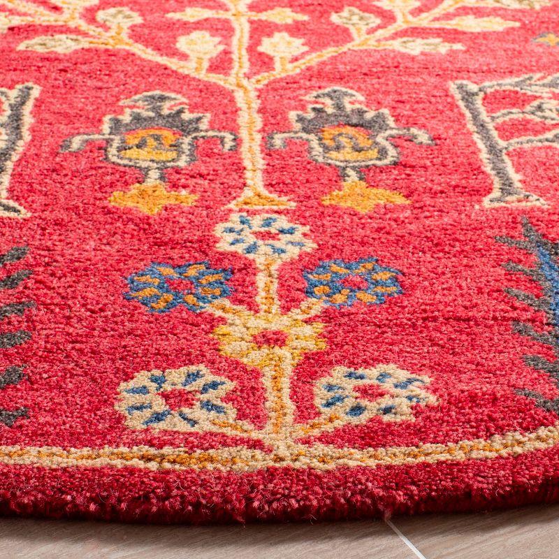 Heritage HG418 Hand Tufted Area Rug - Red/Multi - 6' Round - Safavieh.