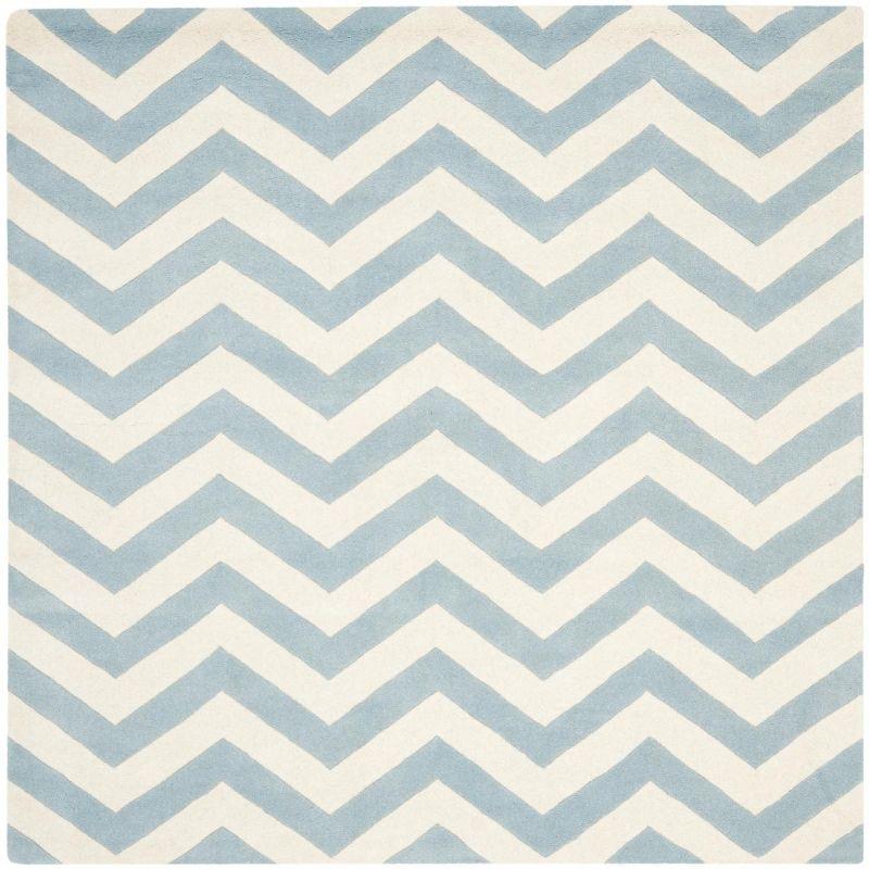 Chatham CHT715 Tufted Indoor Area Rug - Blue/Ivory - 8'9"x8'9" - Safavieh