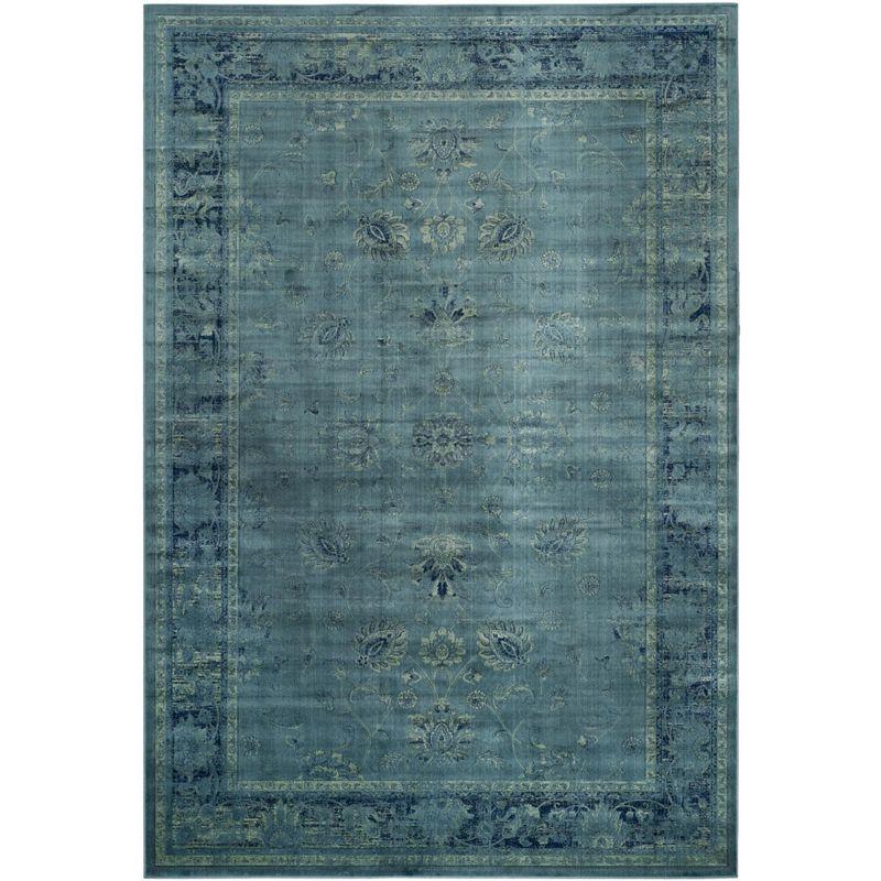 Vintage VTG117 Power Loomed Indoor Skid-Resistant Area Rug - Turquoise/Multi - 7'6"x10'6" - Safavieh