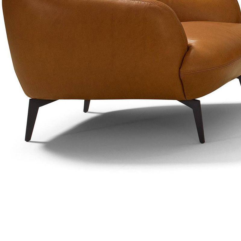 66" Leonia Sofa Cognac Leather - Acme Furniture: Contemporary Metal Legs, Plush Upholstery, Seats Four