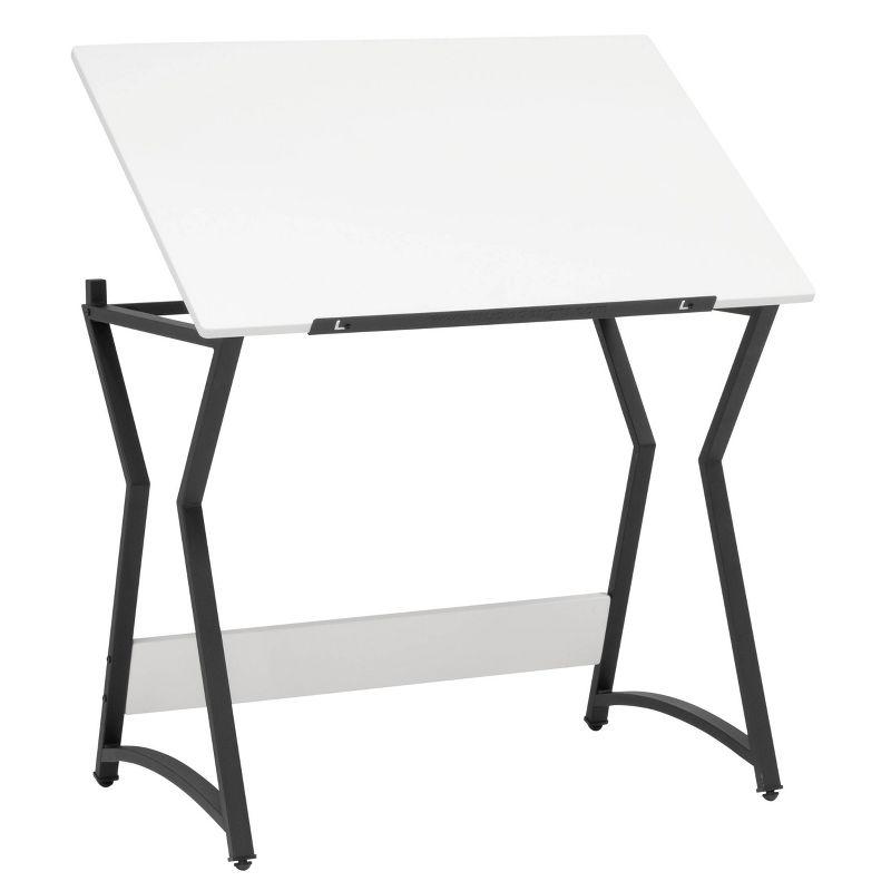 36" Wide Adjustable White and Black Craft Drawing Table