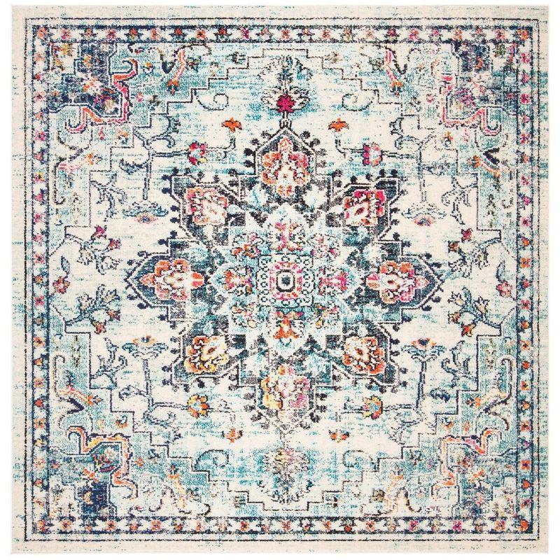 Madison MAD473 Power Loomed Indoor Area Rug - Cream/Blue - 12'x12' - Safavieh