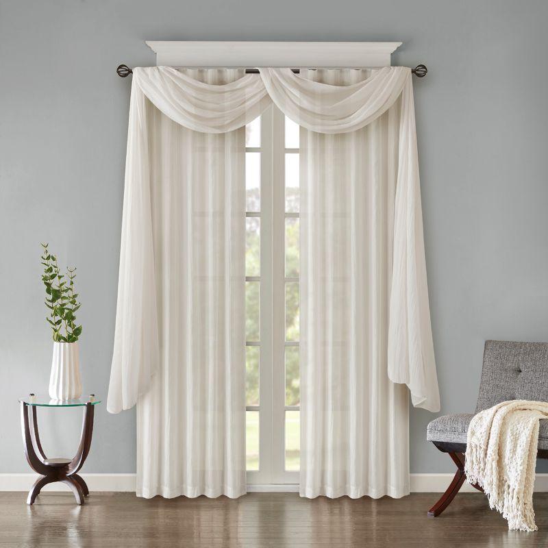 Madison Park Harper Solid Crushed Curtain Panel Pair (Set of 2)