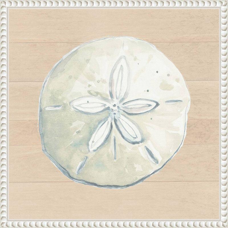 Beaded Frame Sand Dollar Print on Canvas Wall Art