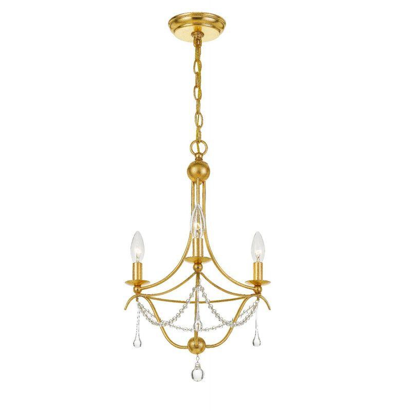 Crystorama Lighting Metro 3 - Light Chandelier in  Antique Gold