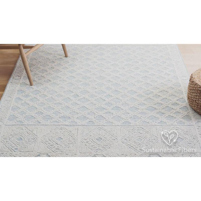 Abstract ABT466 Handmade Indoor Area Rug - Blue/Ivory - 4'x6' - Safavieh