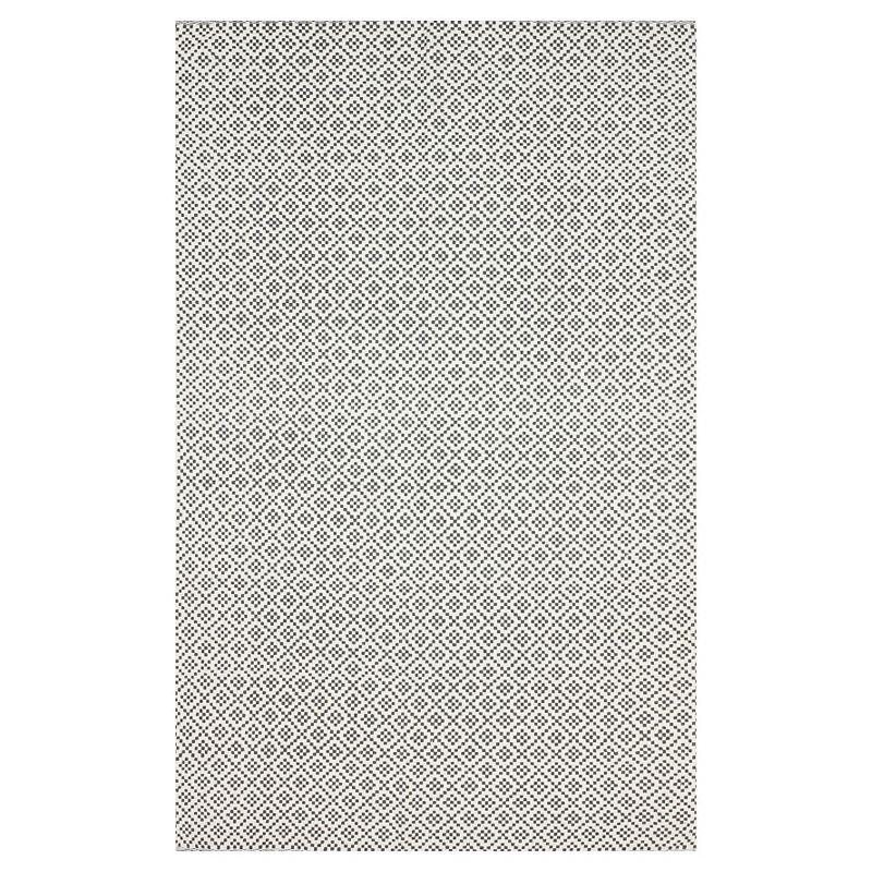 nuLOOM 5'x8' Cotton Hand Loomed Diamonds Cotton Trellis Area Rug Gray: Modern Low Pile Handmade Rectangle Rug