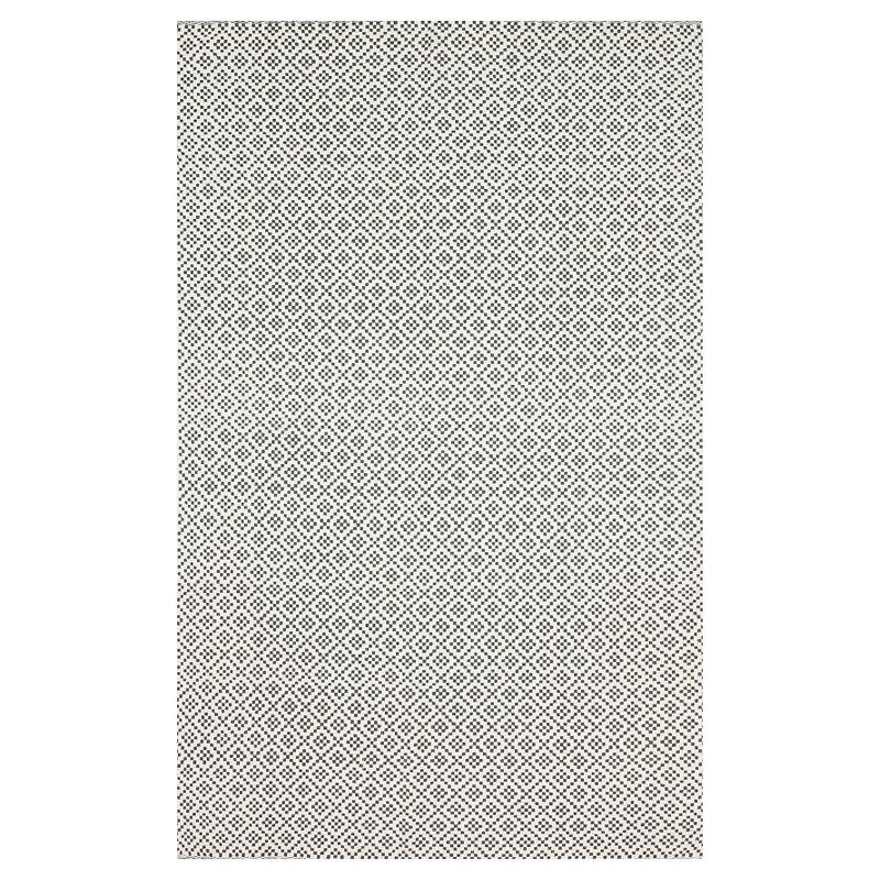 Handmade Tufted Cotton Geometric Rug in Gray - Easy Care