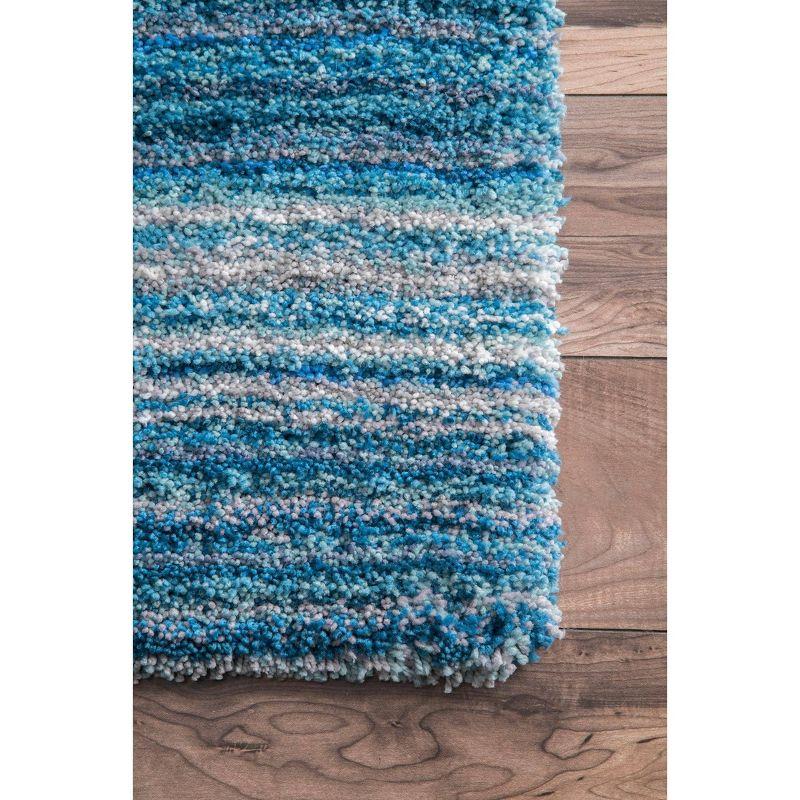 Sky Blue Handmade Tufted Shag Area Rug 4' x 6'