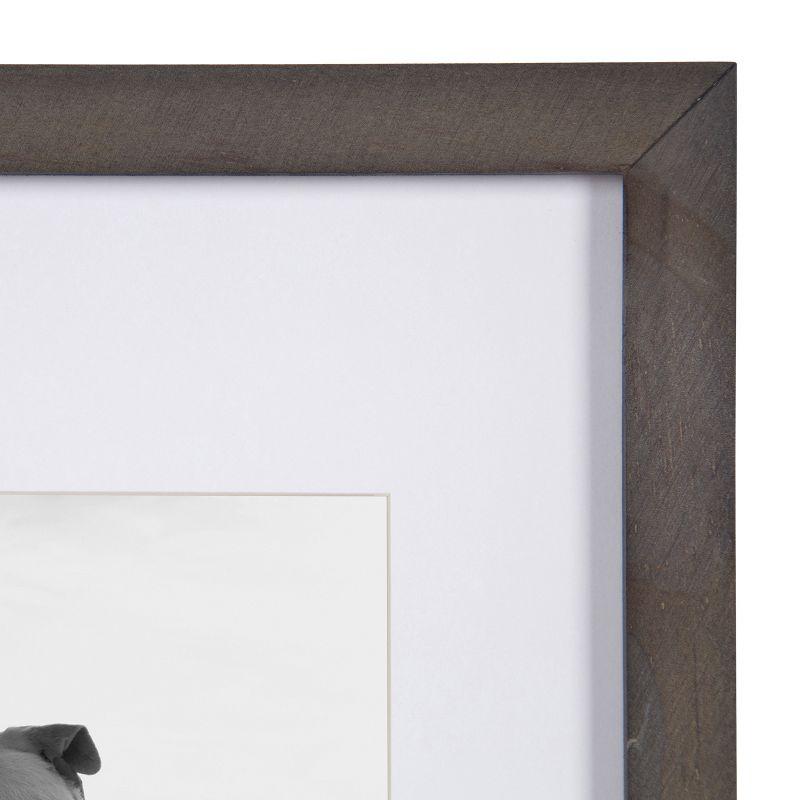 DesignOvation Gallery Rectangle Wood Wall Frame, 11x14 matted to 8x10, Gray