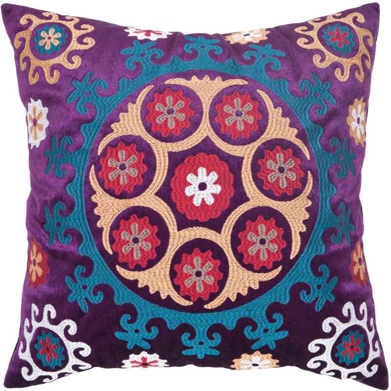 Vanessa Embroidered Linen Reversible Throw Pillow