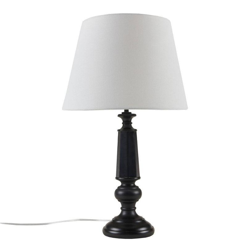 Landsdown Black Faceted Steel Table Lamp with Empire Shade