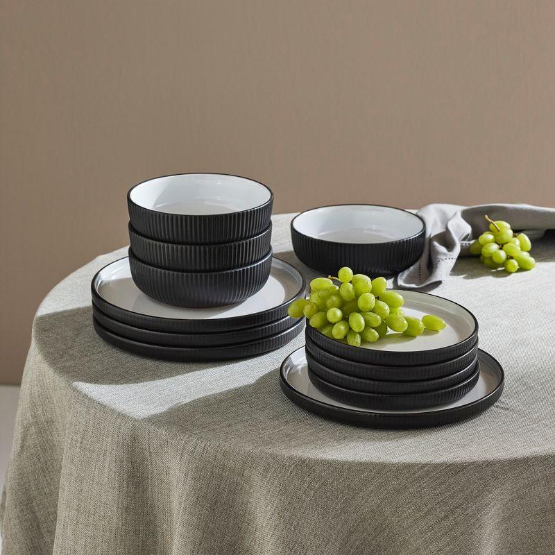 Christian Siriano Laro 12-Piece Dinnerware Set Stoneware, Service for 4