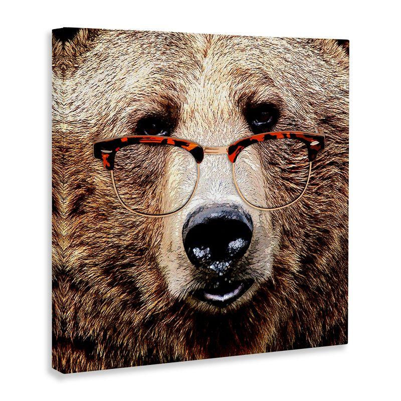 Stupell Industries Grizzly Bear with Glasses, 36" x 36"