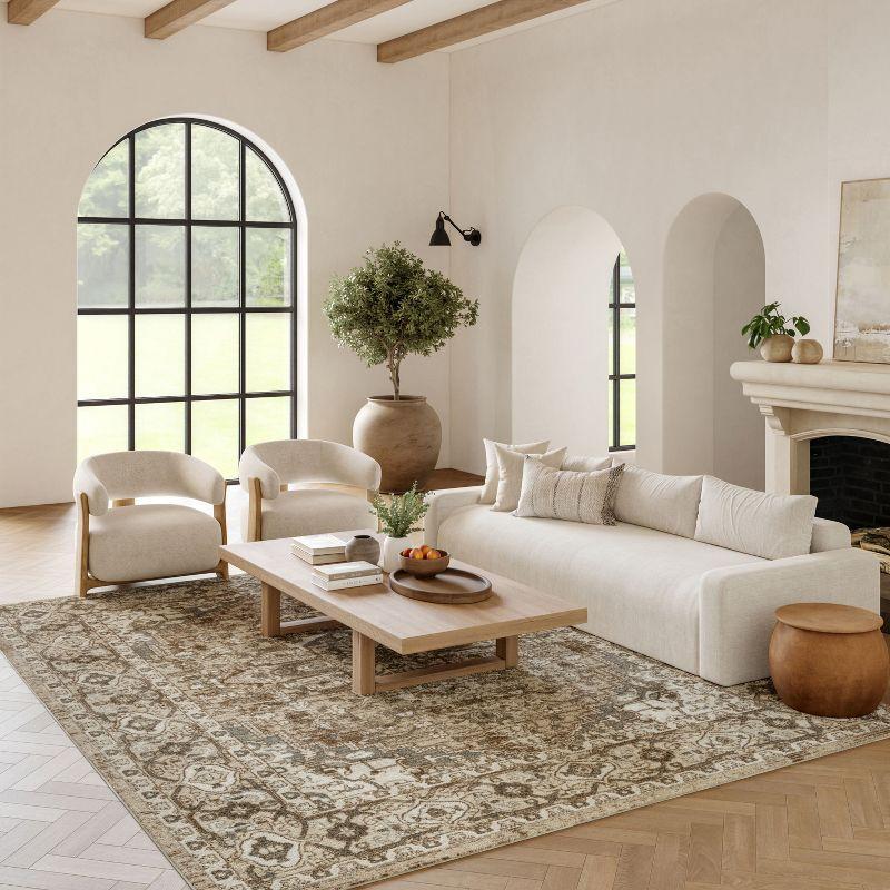 Nourison Concerto Center Medallion Indoor Rug Beige 7'10"x9'10"