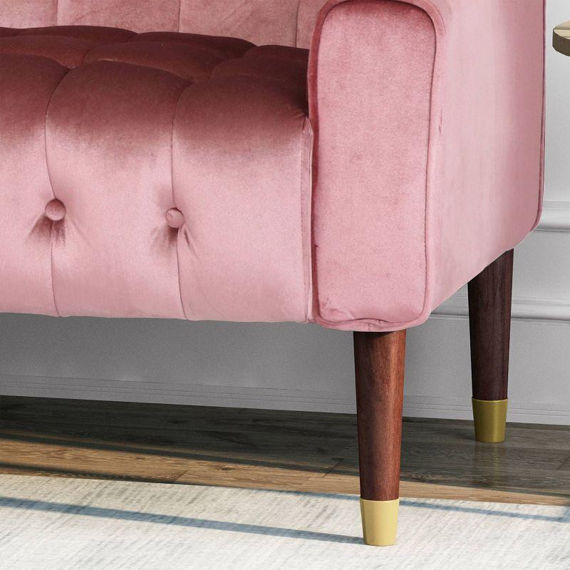 Harnett Tufted Velvet Loveseat Light Pink - Christopher Knight Home