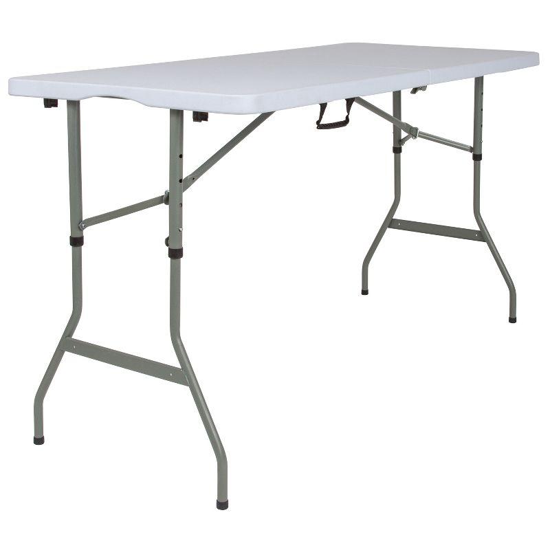 Parker 60'' Adjustable Height Plastic Folding Event Table with Carrying Handle by Flash Furniture