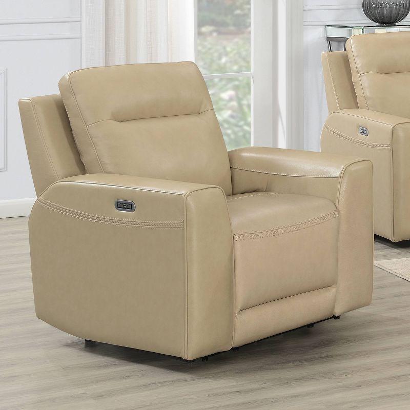 Steve Silver Co. Doncella Power Recliner Chair Sand: Upholstered Leather, Adult Assembly, No Tools Needed