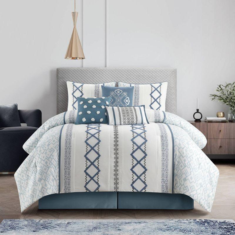 Nanshing America, Inc Anthony Microfiber 7 Piece Comforter Set