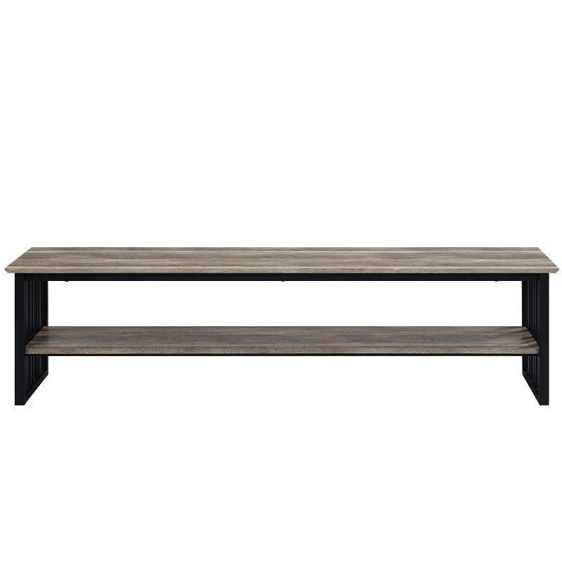 70" Zudora Tv Stand and Console Oak and Sandy Black Finish - Acme Furniture