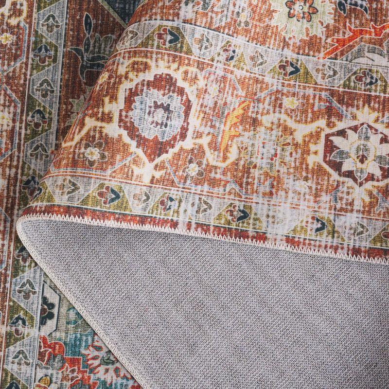 Arizona ARZ126 Power Loomed Machine Washable Area Rug - Rust/Blue Green - 8'x10' - Safavieh.