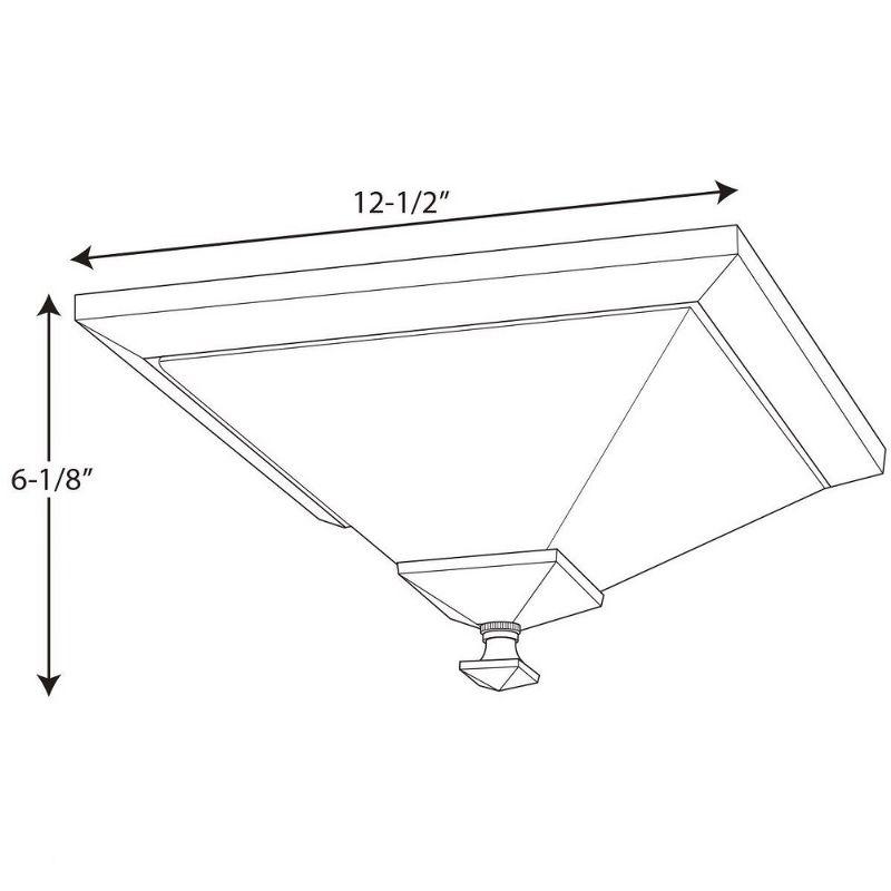 Progress Lighting, Clifton Heights, 1-Light Flush Mount, Brushed Nickel, Etched Glass Shade