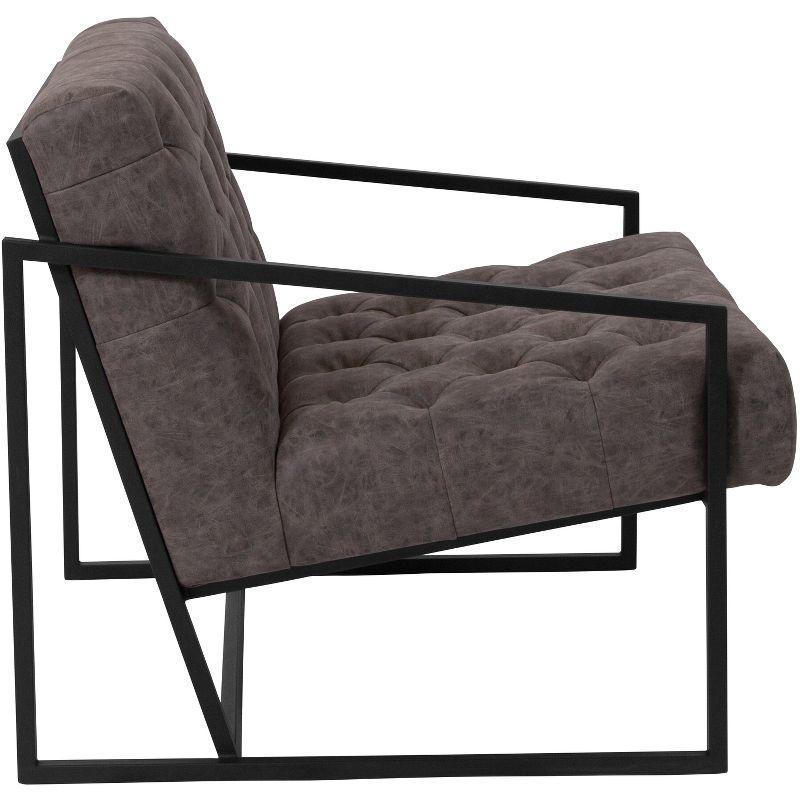 Flash Furniture HERCULES Madison Series Retro Gray LeatherSoft Tufted Lounge Chair