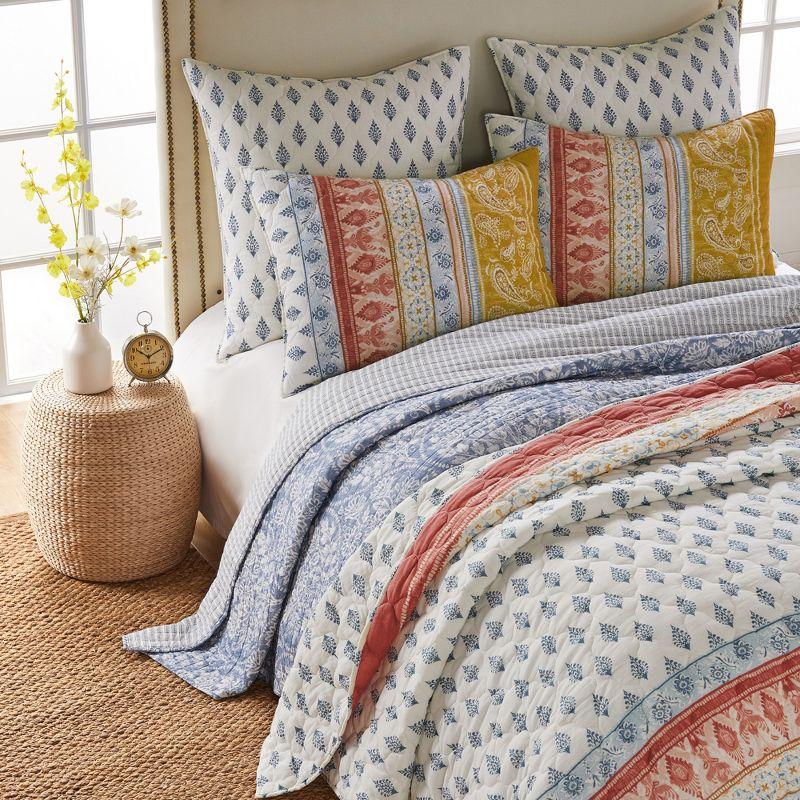 Moroccan Inspired Full/Queen Cotton Quilt Set in White