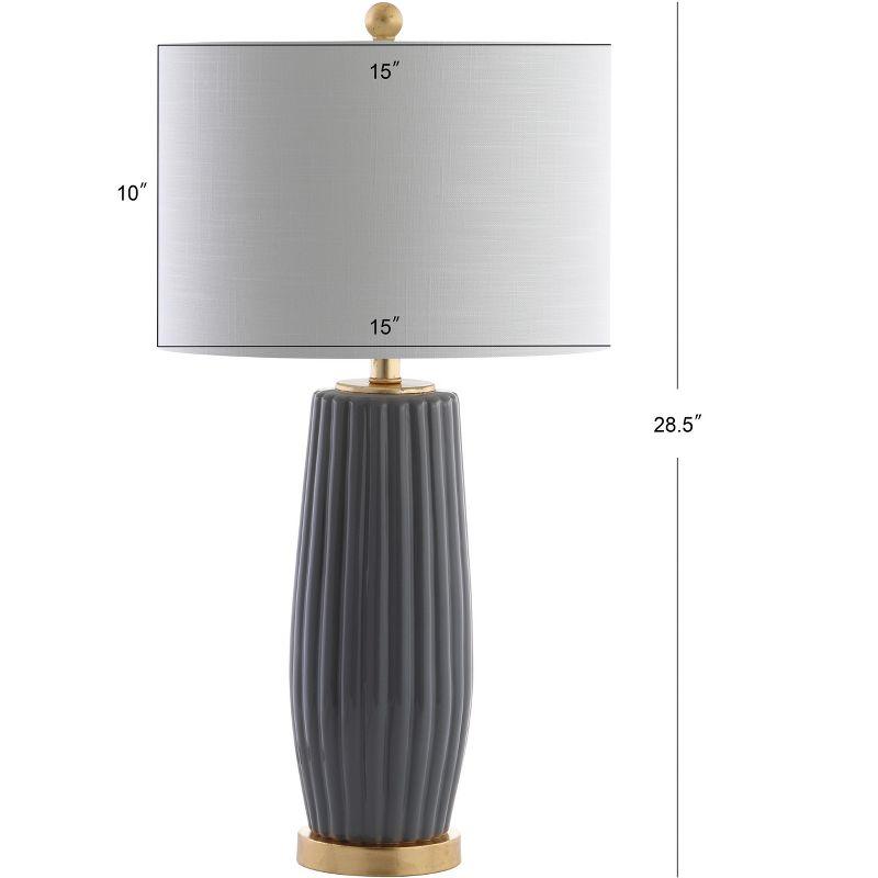 JONATHAN Y Roman 28.5" Ceramic LED Table Lamp, Gray