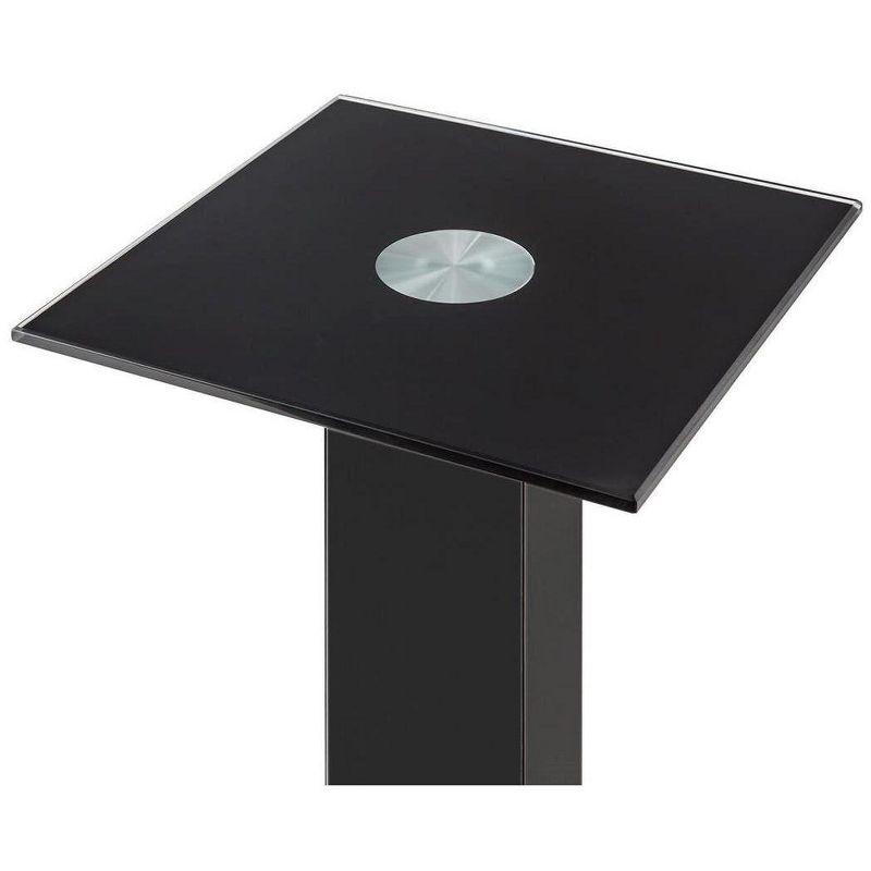 28-Inch Black Glass and MDF Speaker Stands with Cable Management