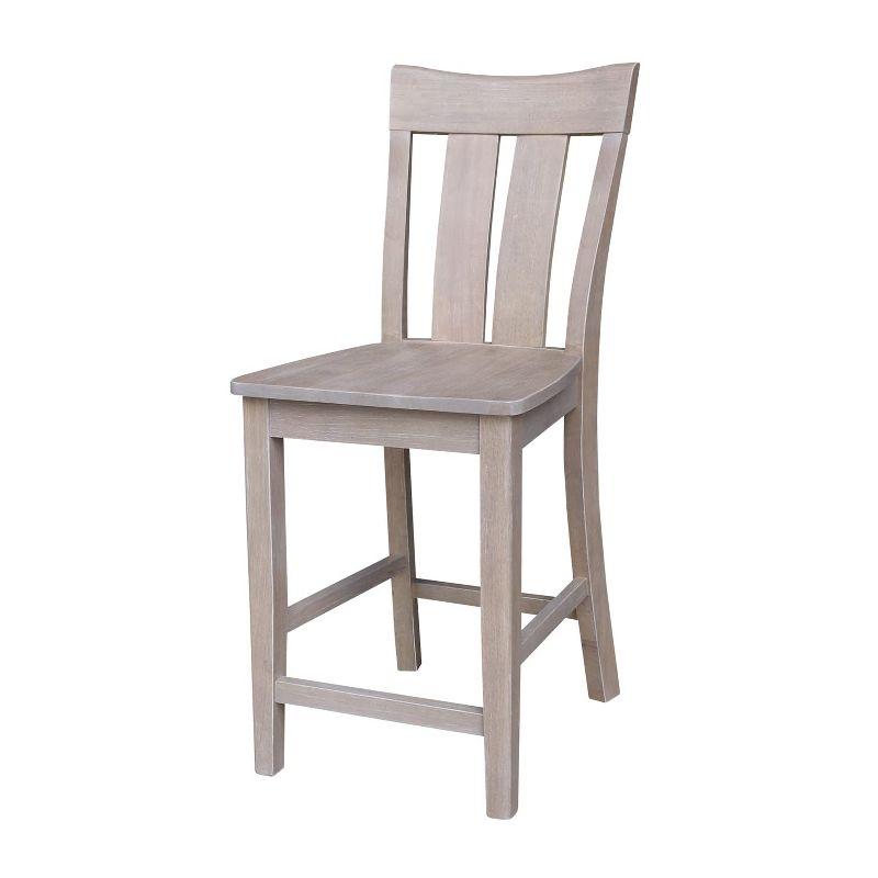 Elegant Coal & White Solid Wood Counter Stool 24" Seat Height