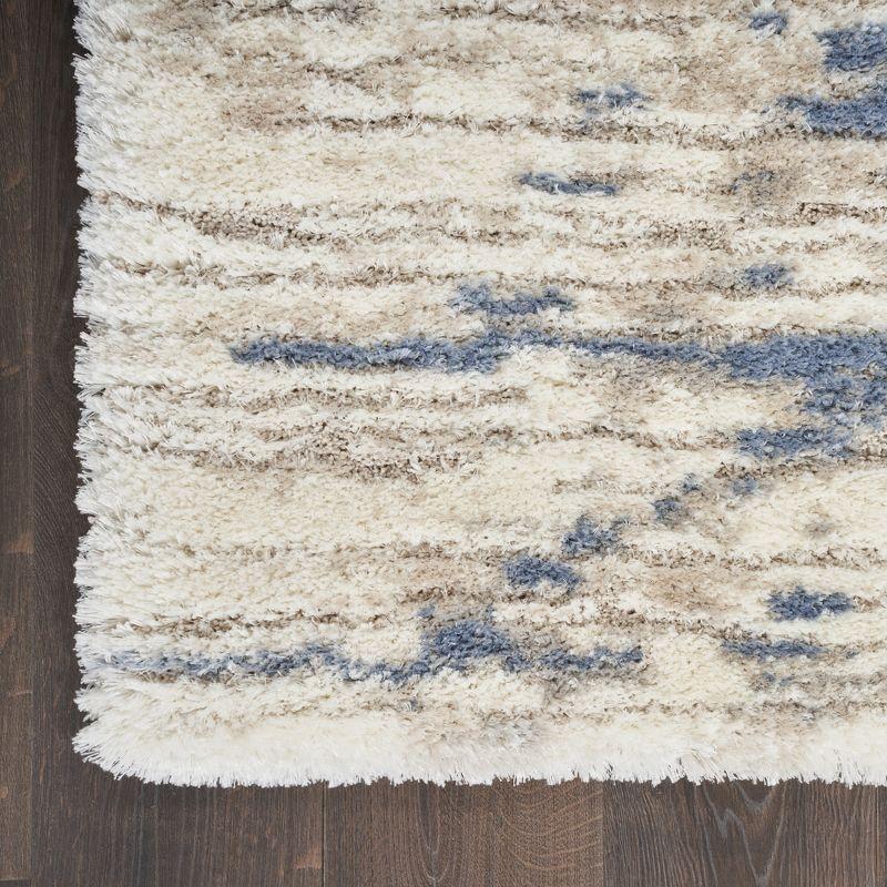 Serene Abstract Light Blue Shag Rug 6' x 9'