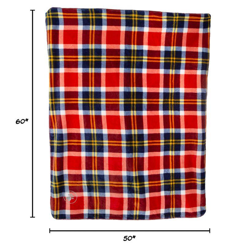ULIMUS Waterproof Pet Blanket - 50X60 Reversible Plaid Throw Protects Couch, Car, Bed From Spills, Stains, Or Fur - Dog And Cat Blankets (Red)