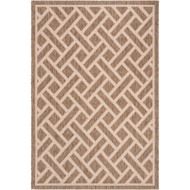 Courtyard CY6306 Power Loomed Indoor/Outdoor Area Rug - Brown/Light Beige - 5'3"x7'7" - Safavieh.