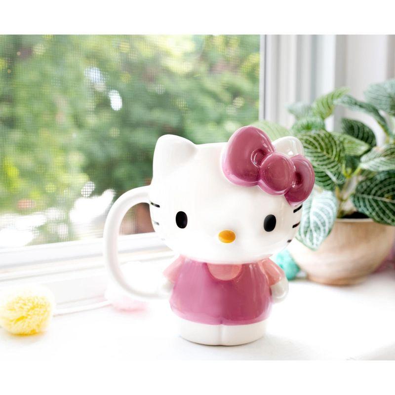 Silver Buffalo Sanrio Hello Kitty 3D Sculpted Ceramic Mug | Holds 20 Ounces