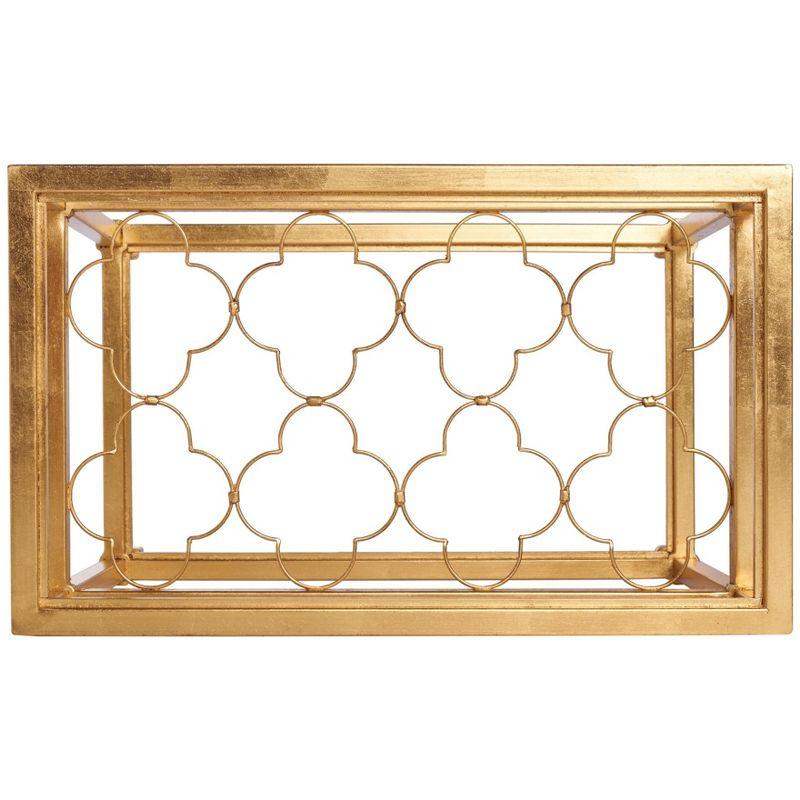 Hanzel Gold Leaf Glass Side Table - AMH8312A - Gold/Glass - Safavieh Couture