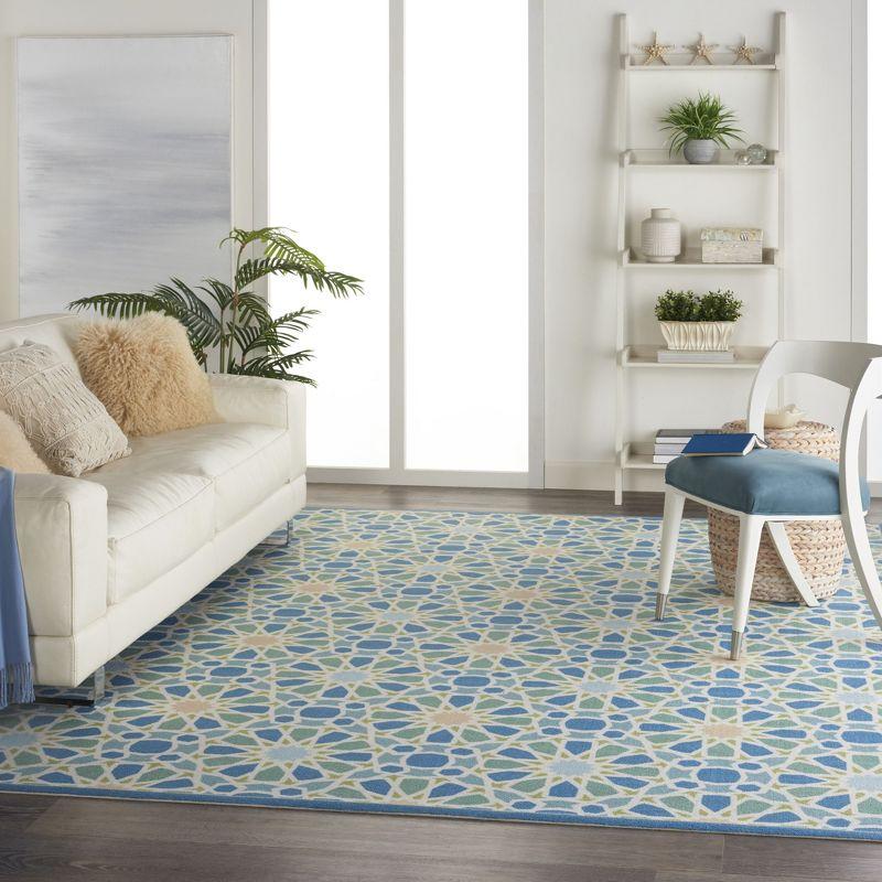 Waverly Sun & Shade "Starry Eyed" Porcelain Indoor/Outdoor Area Rug by Nourison SND29 7'9" x 10'10"