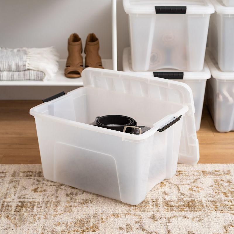 40qt Plastic Storage Bins with Lids and Secure Latching Buckles - 6 Pack