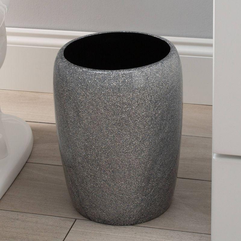 Eclat Glitter Bathroom Waste Basket Gray - Elle Décor