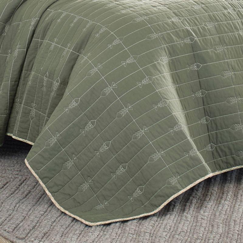 Eddie Bauer Eddie Bauer Troutdale Green Cotton Reversible Quilt Set