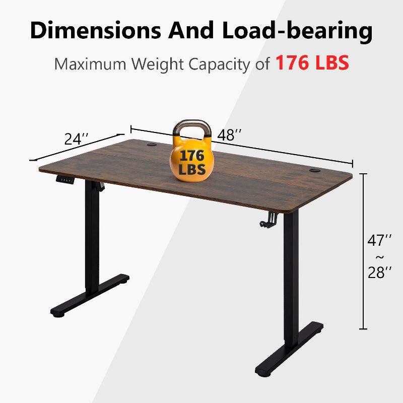 FDW 40/48/55 Adjustable Height Standing Desk Computer Desk with Large Space Office Desk with Electric Lifting and 2 Memory Function