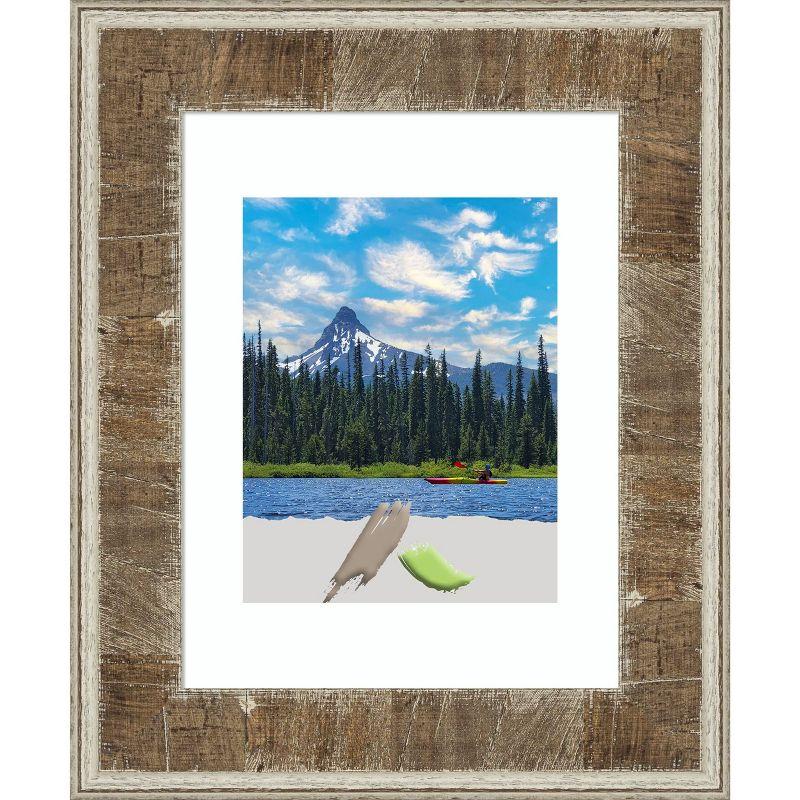 Amanti Art Farmhouse Brown Narrow Wood Picture Frame Opening Size 11x14 in. (Matted To 8x10 in.)