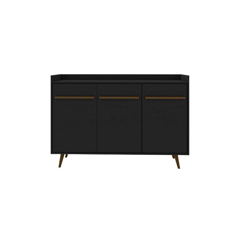 53.54" Bradley Buffet Stand Black - Manhattan Comfort: Mid-Century Modern Storage Console