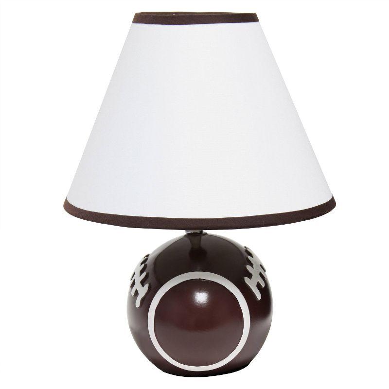 11.5" SportsLite Tall Athletic Sports Football Base Bedside Table Desk Lamp - Simple Designs: Ceramic Nightstand Lighting, ETL Listed