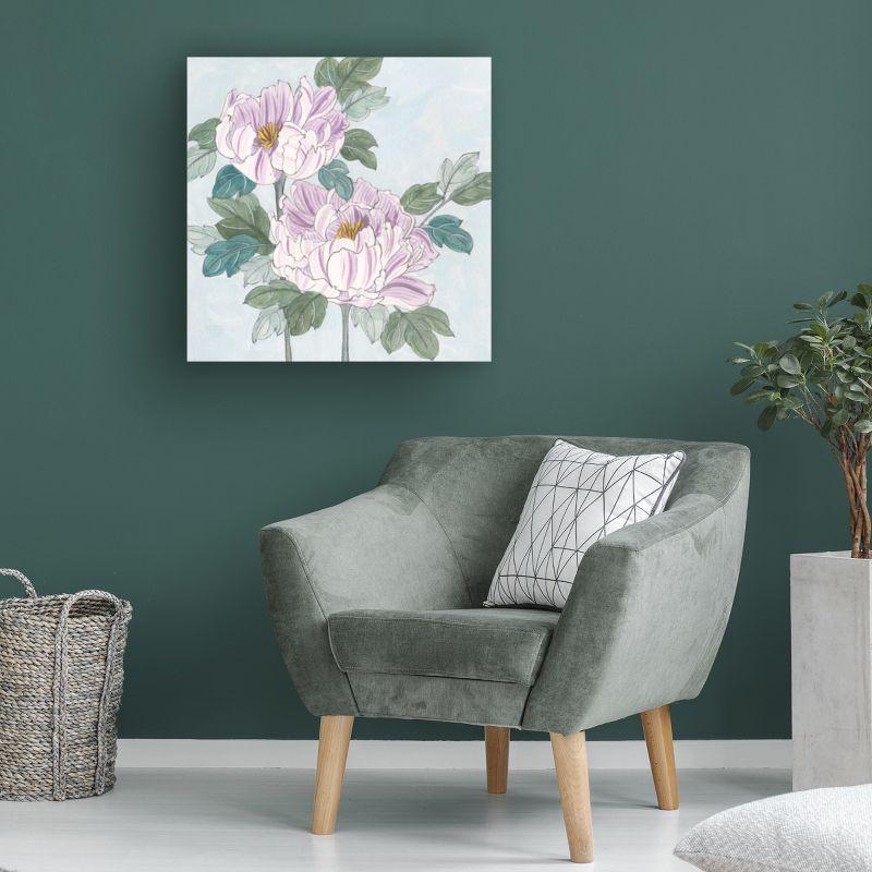 Trademark Fine Art - Melissa Wang  Striped Peonies II Canvas Art