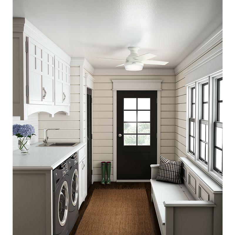 Dempsey Low Profile 44" 4 - Blade Indoor Flush Mount Small Room Ceiling Fan with Lights and Remote