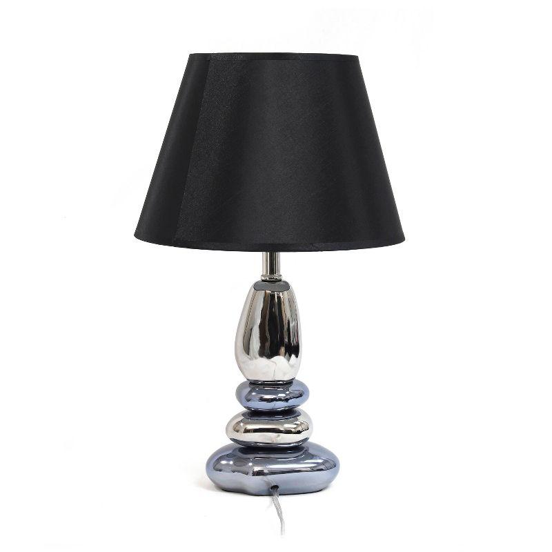 Lalia Home 21.5" Contemporary Ebb and Flow Stacked Stone Table Lamp Metallic Blue