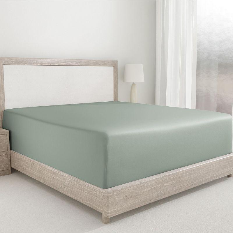 400 Thread Count 100% Cotton Fitted Sheet - California Design Den - Sage Green, King