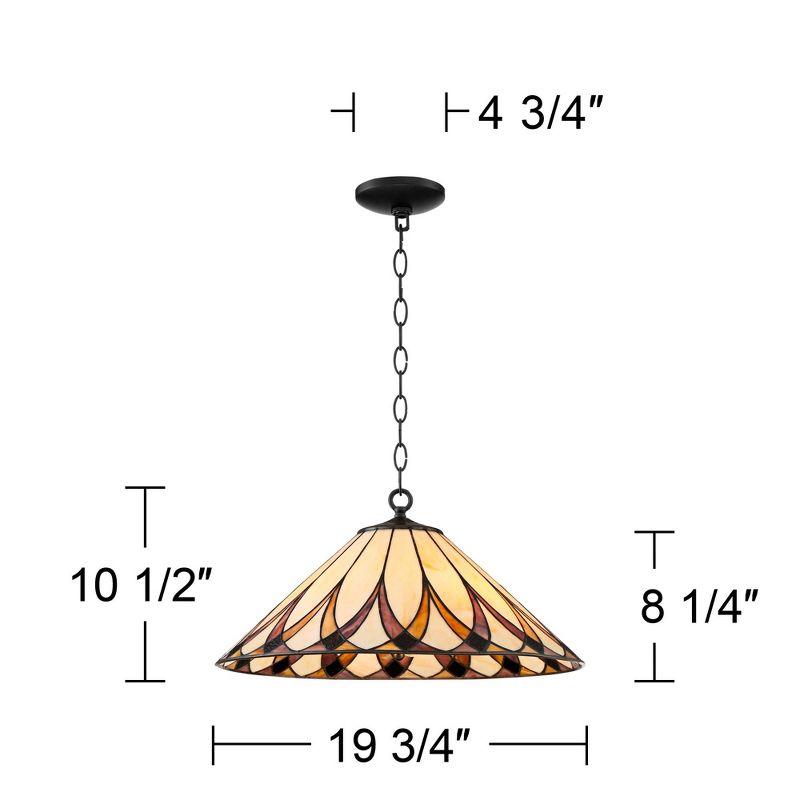 Serena Bronze 24" Art Glass Pendant Chandelier