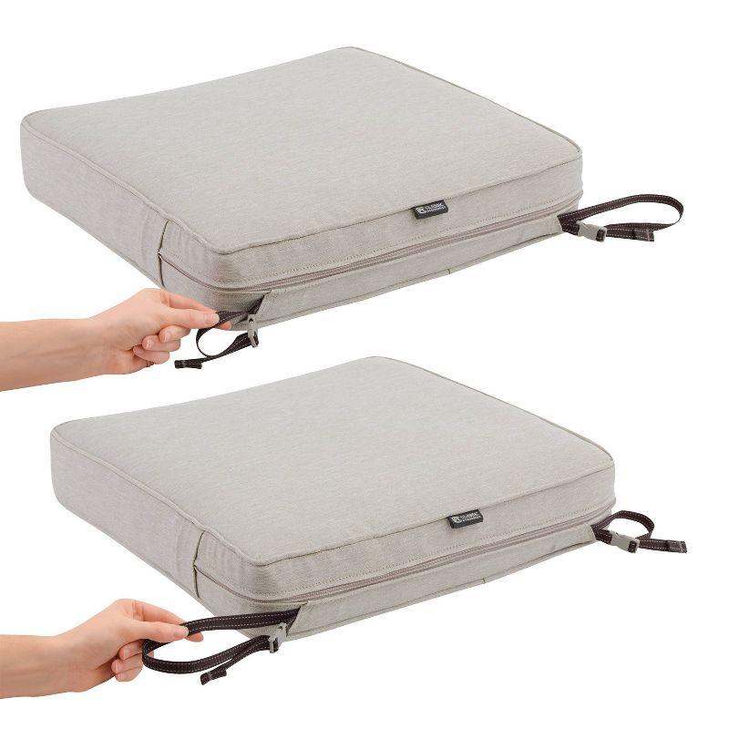 Heather Gray Water-Resistant Patio Chair Cushion Set